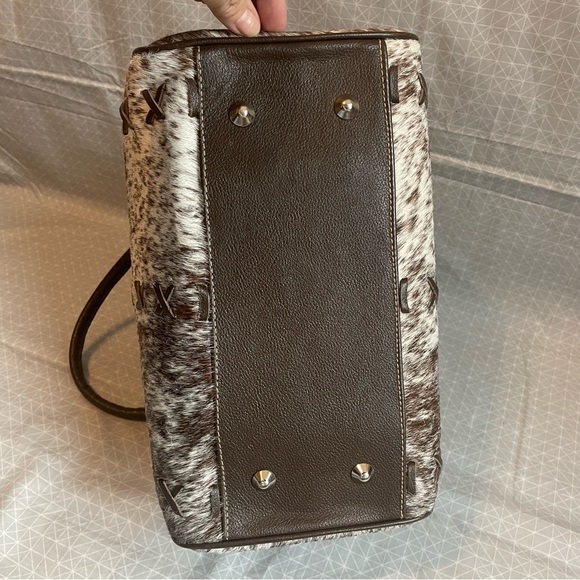 Flavia Maria Spotted Pony Hair on Hide Satchel - Picture 8 of 13